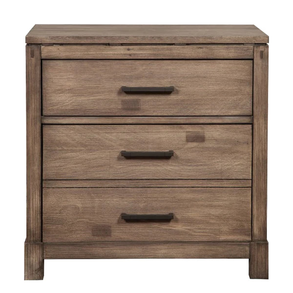 Ventura 3 Drawer Wood Nightstand