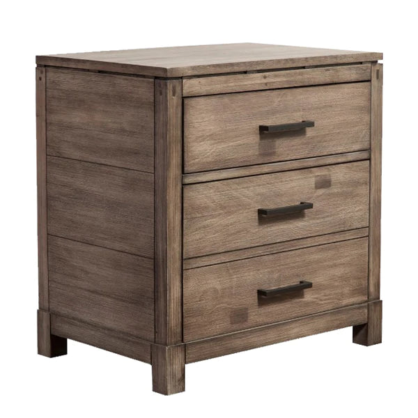 Ventura 3 Drawer Wood Nightstand