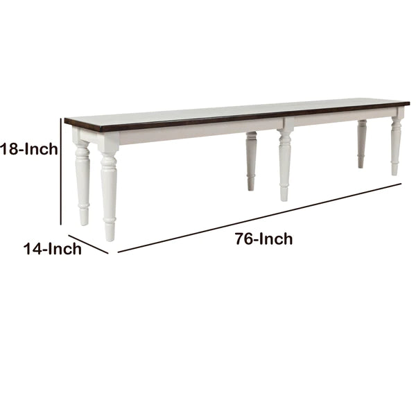 Daizy Pedestal Wooden Armless Bench