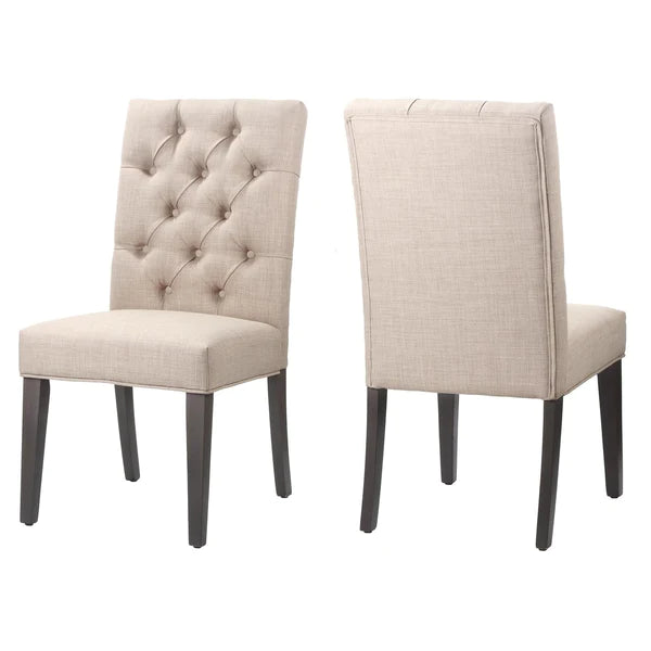 Wilhelm Tufted Fabric Upholstered Wooden Chair Set