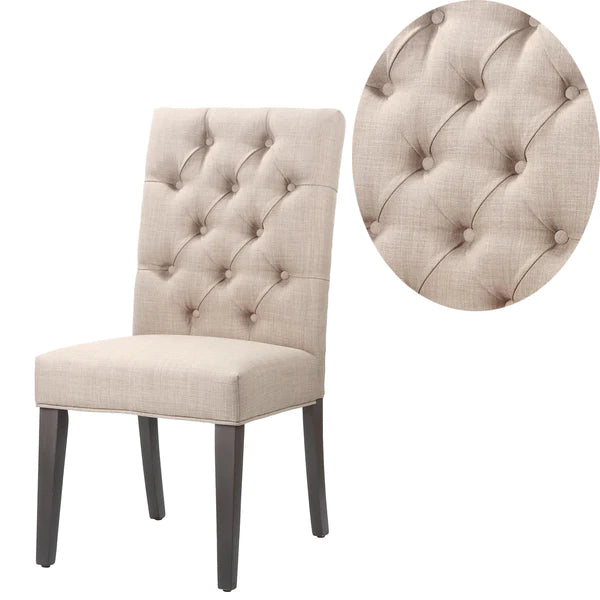 Wilhelm Tufted Fabric Upholstered Wooden Chair Set