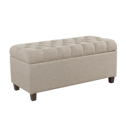 Hathorn Button Tufted Wooden Storage Bench