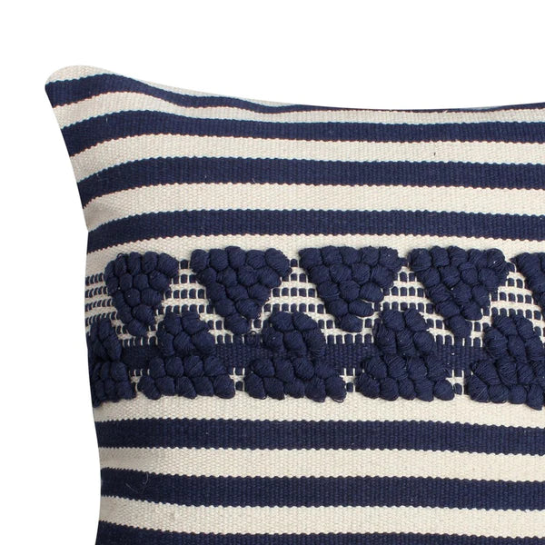 Edna Classic Striped Handwoven Patterned Square Throw Pillow