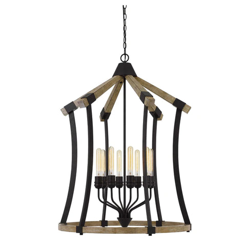 Kimbi 8 Bulb Metal Frame Chandelier