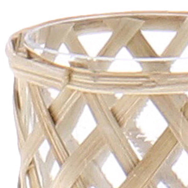 Adlerman Boho Woven Lattice Glass Vase