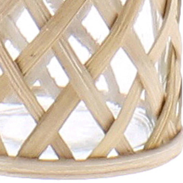 Adlerman Boho Woven Lattice Glass Vase