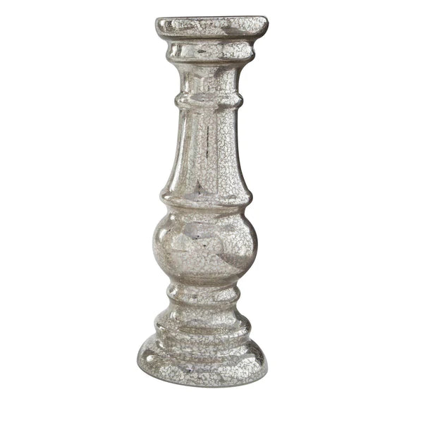 Mercury Glass Pedestal Candleholder