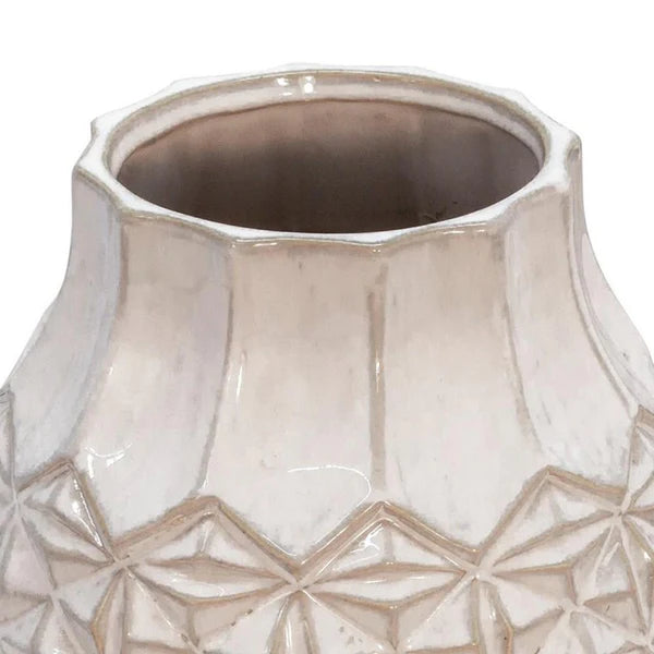 Guyton Tribal Patterned Embossed Ceramic Vase