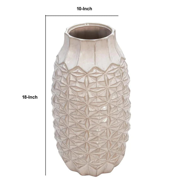 Guyton Tribal Patterned Embossed Ceramic Vase