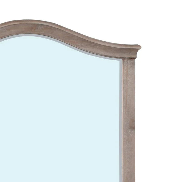 Westin Modern Glossy Pine Farmhouse Rectangular Wall Mirror