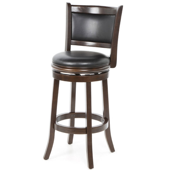 Gannon Swivel Faux Leather Barstool