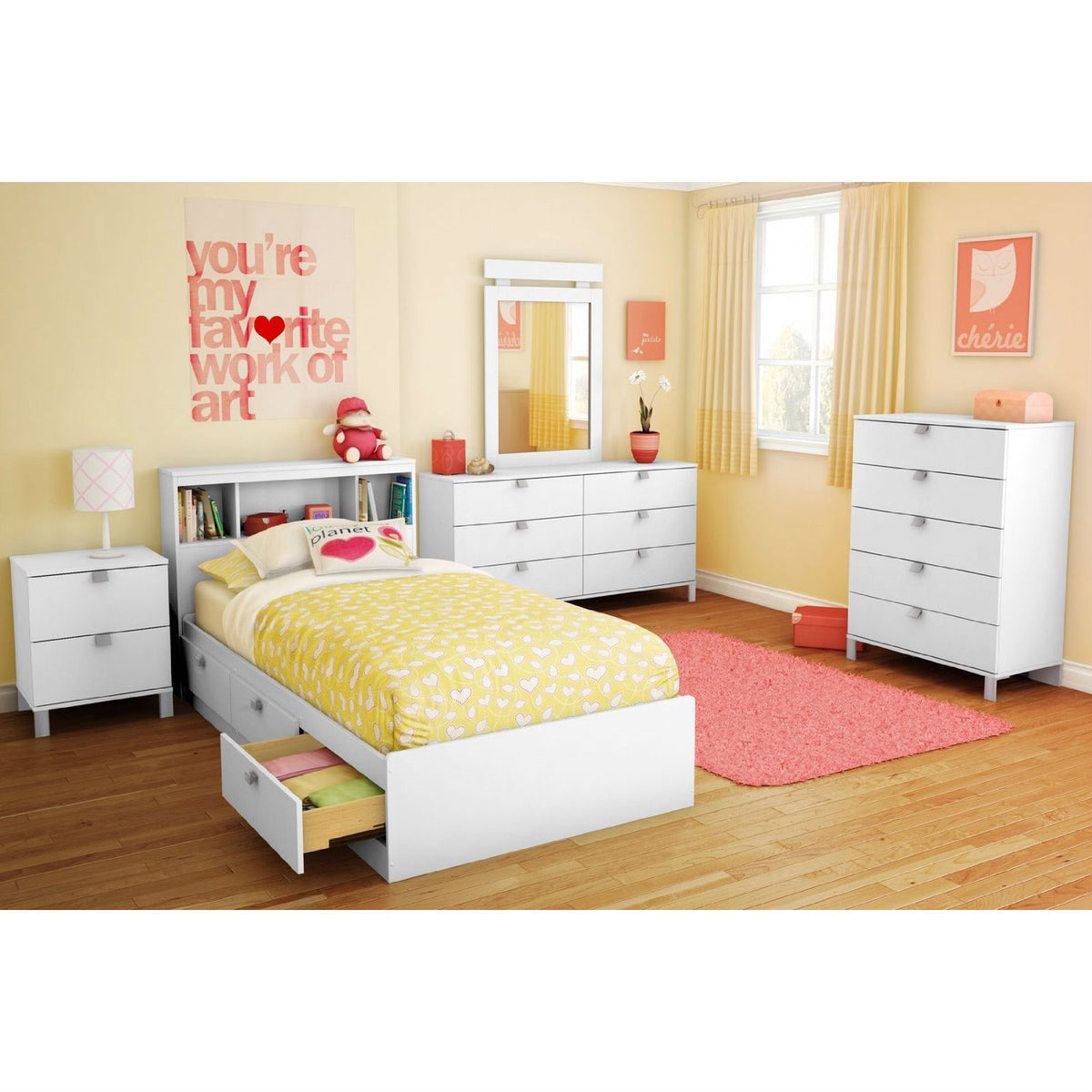 Twin Platform Bed With 3 Storage Drawers - Rae and Tae 