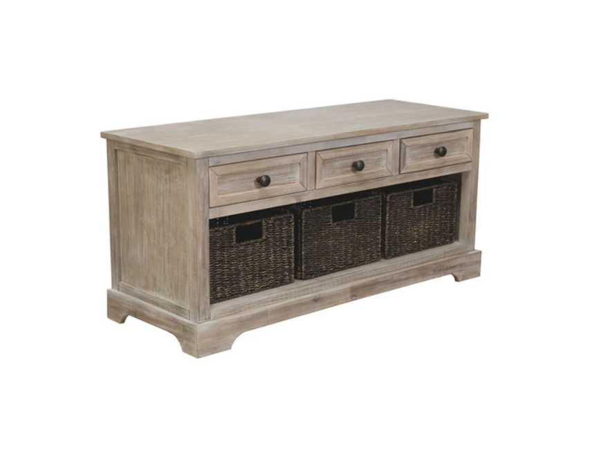 Kayilee 3 Woven Drawer Storage Bench