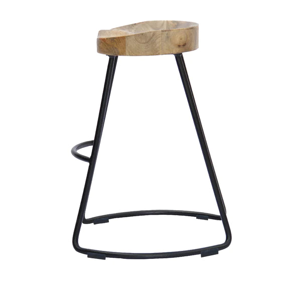 Addison Wooden Saddle Seat Barstool