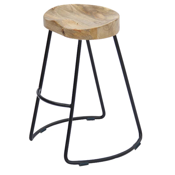 Addison Wooden Saddle Seat Barstool