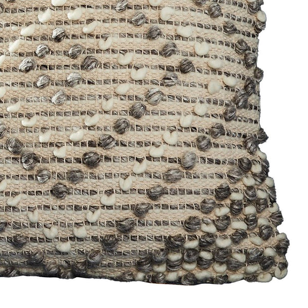 18 Inch Decorative Throw Pillow Cover, Textured Diamonds, Gray, Beige