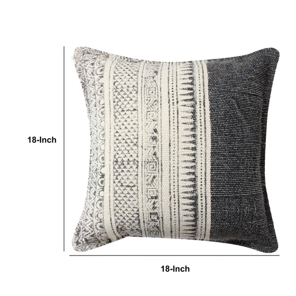 Bella Square Handwoven Tribal Patterned Accent Throw Pillow