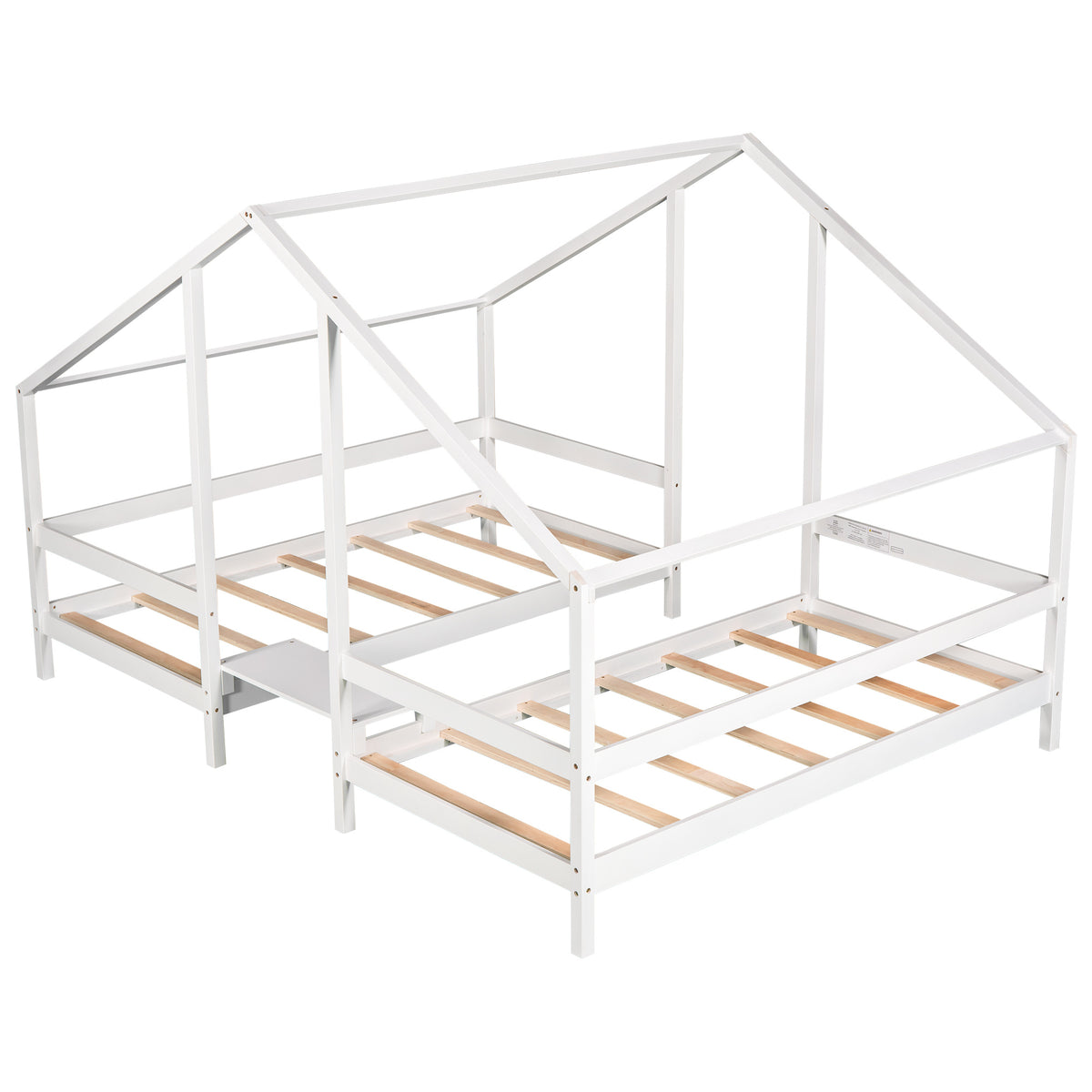 Double Twin Triangular House Beds with Built-in Table