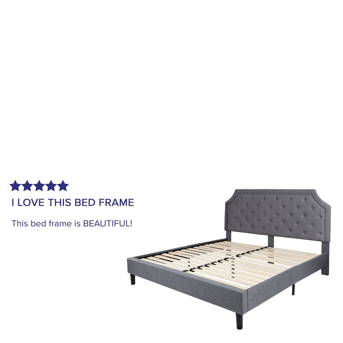 Arched Tufted Platform Bed - Rae and Tae 