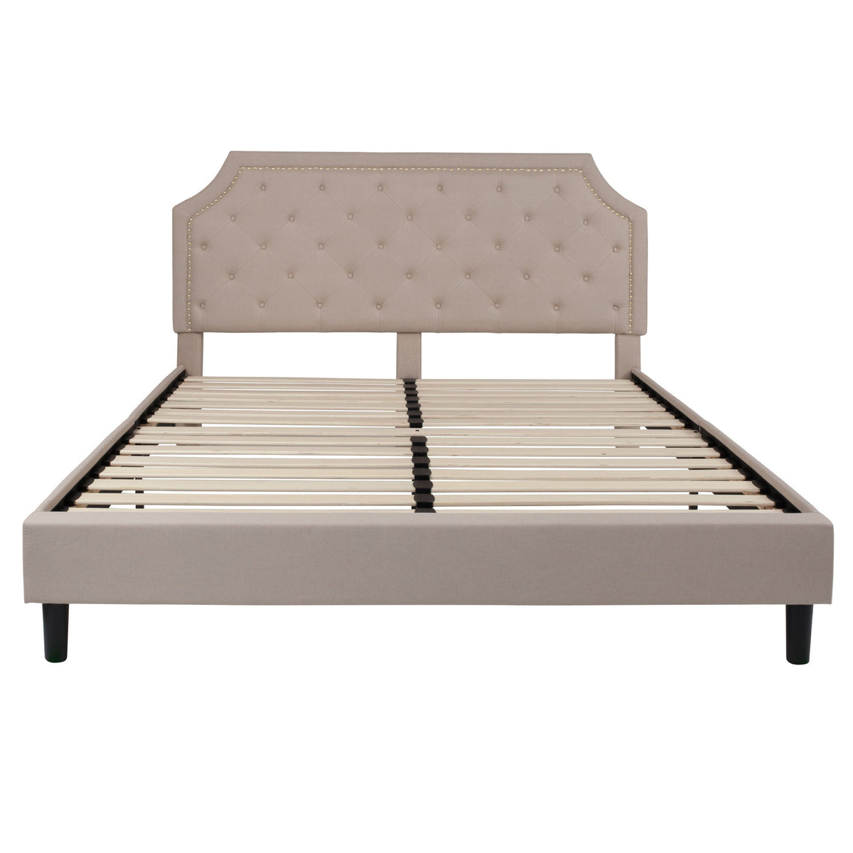 Arched Tufted Platform Bed - Rae and Tae 