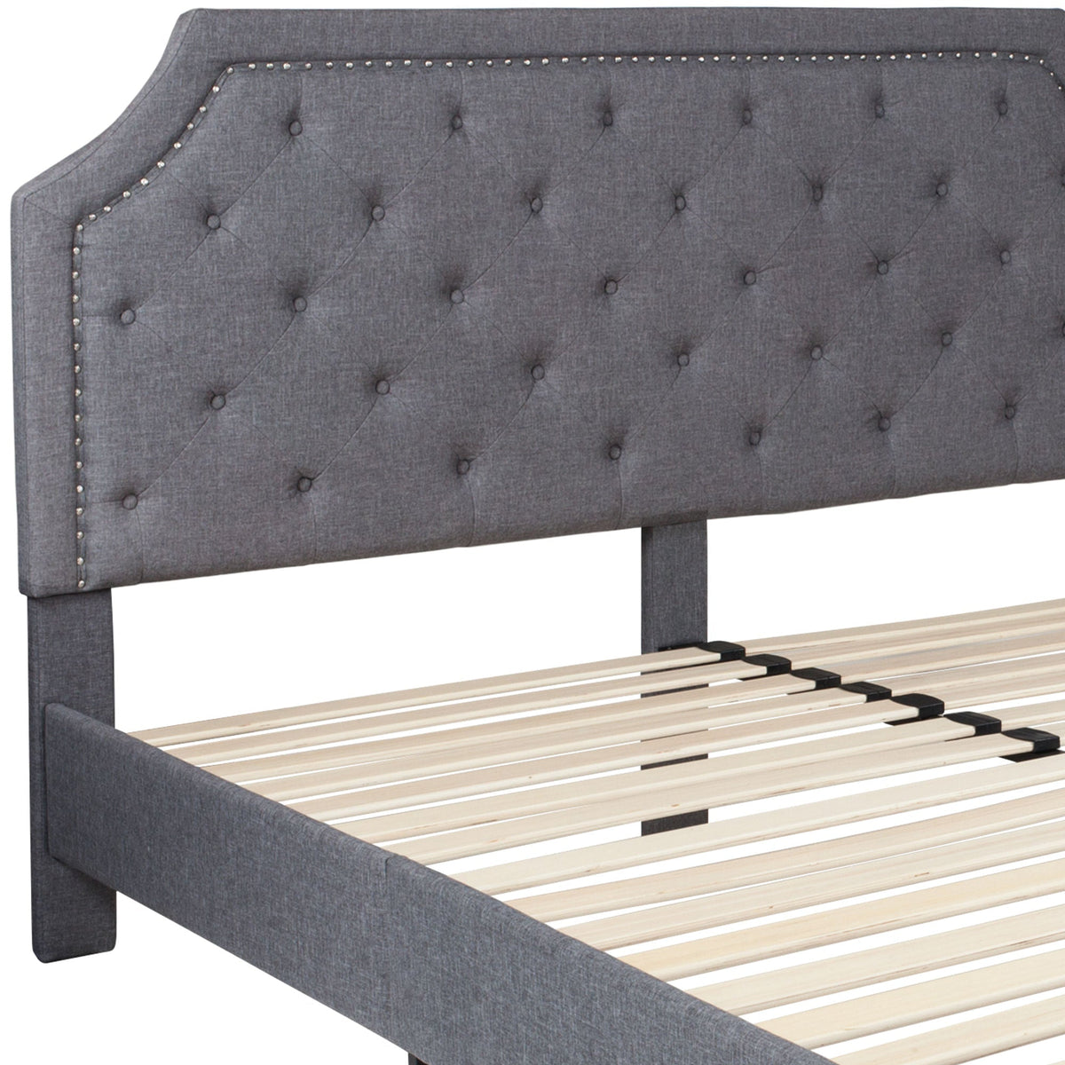 Arched Tufted Platform Bed - Rae and Tae 