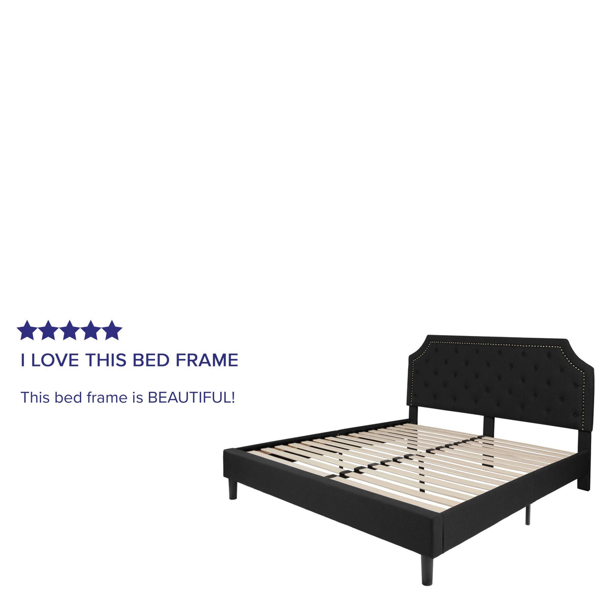 Arched Tufted Platform Bed - Rae and Tae 