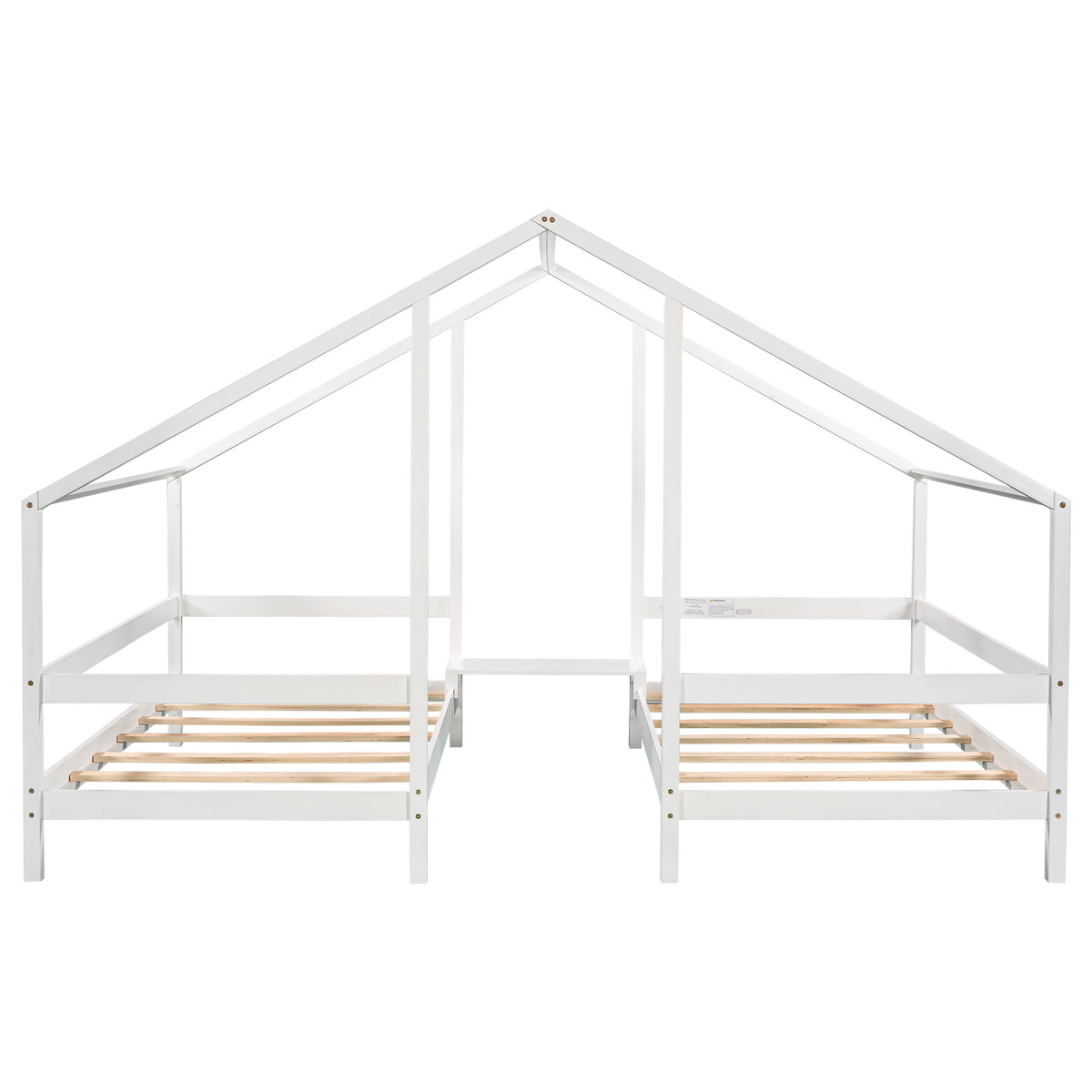 Double Twin Triangular House Beds with Built-in Table