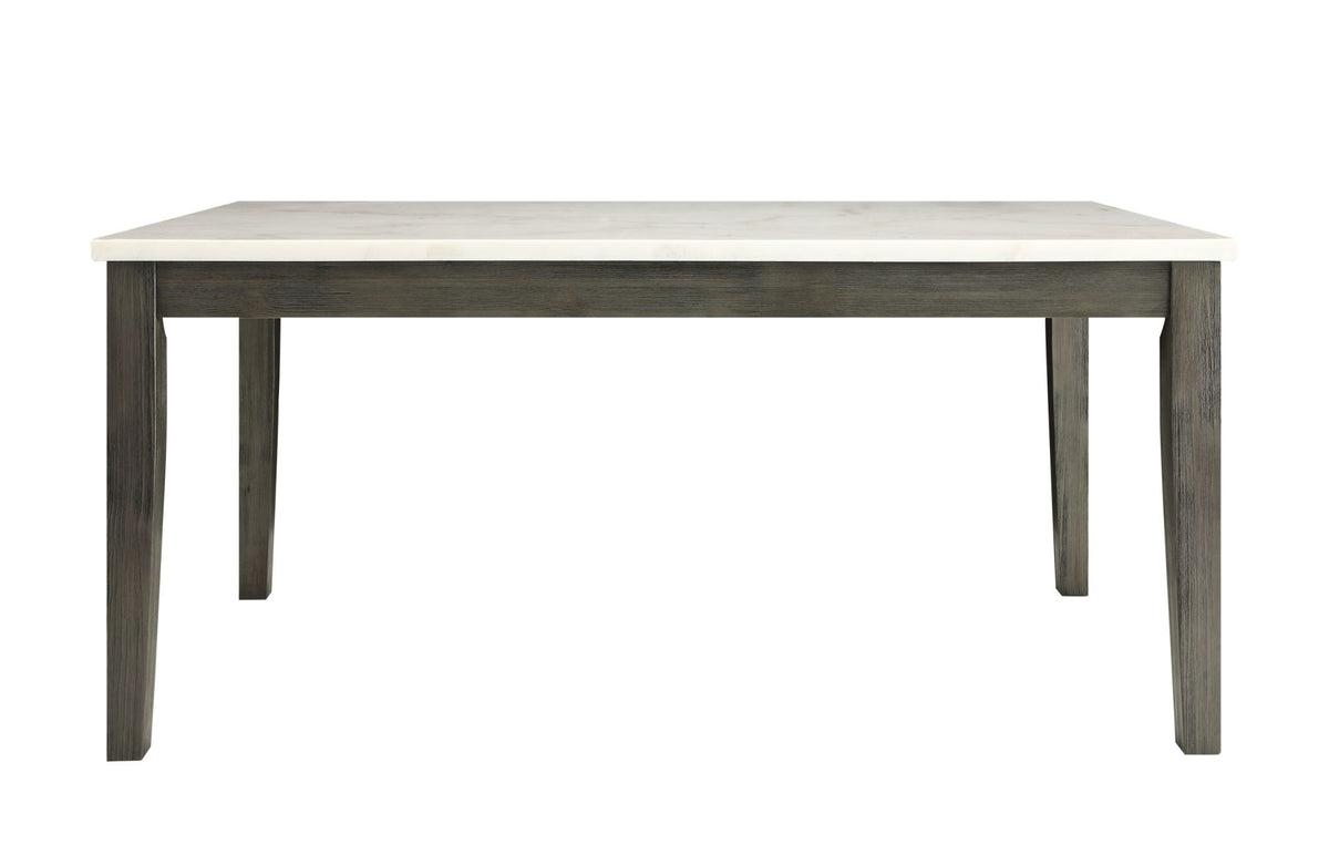 White Marble & Gray Oak Dining Table