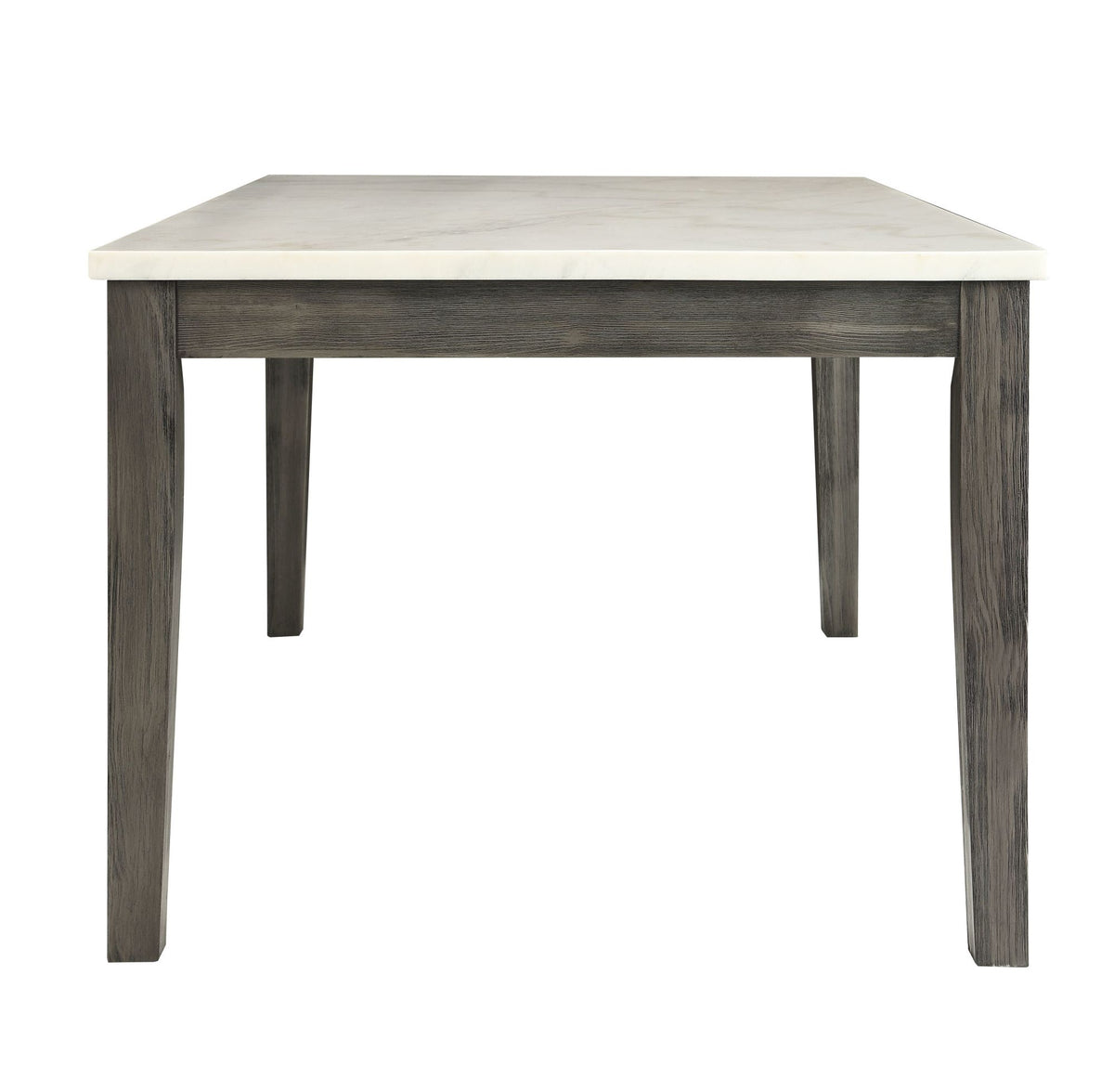 White Marble & Gray Oak Dining Table