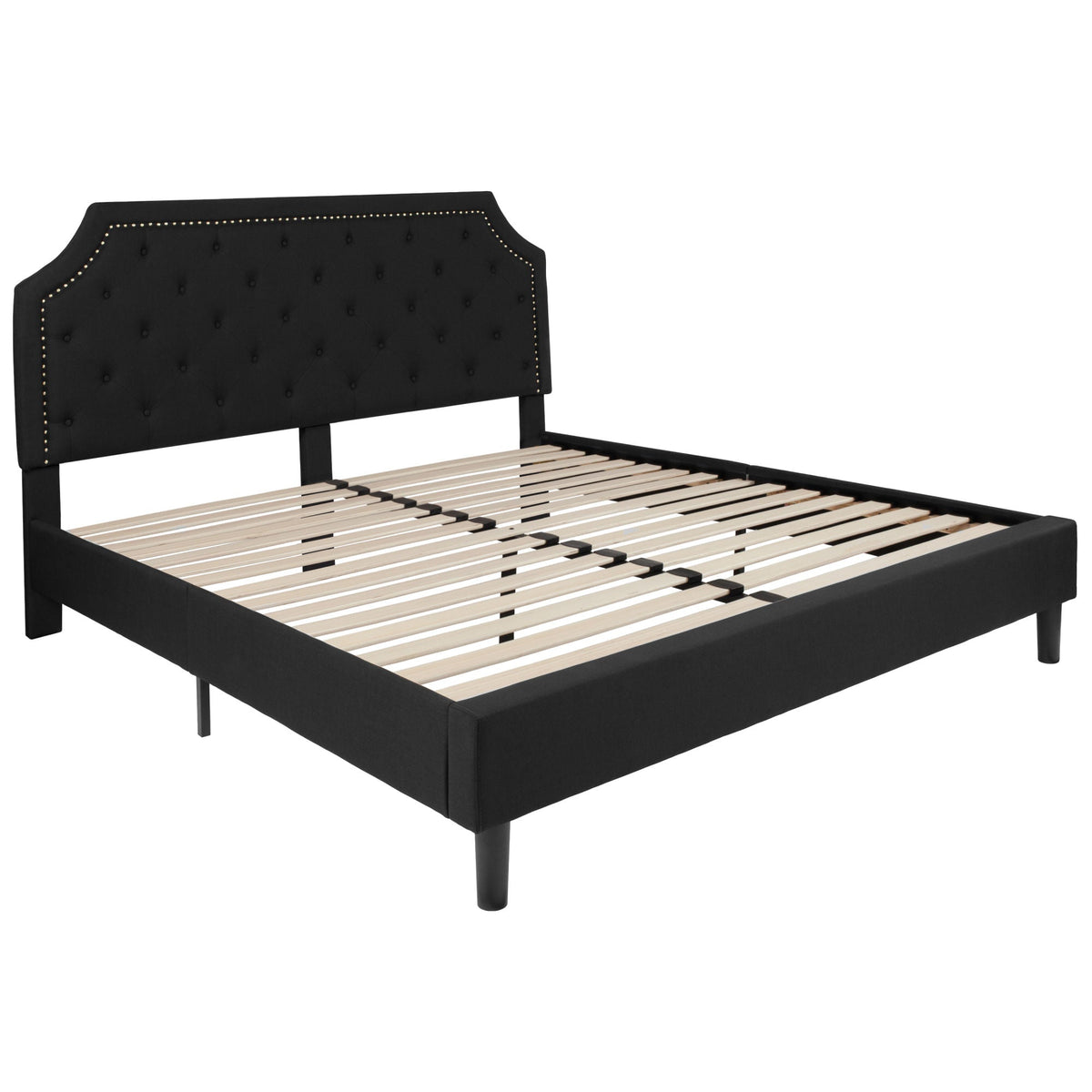 Arched Tufted Platform Bed - Rae and Tae 