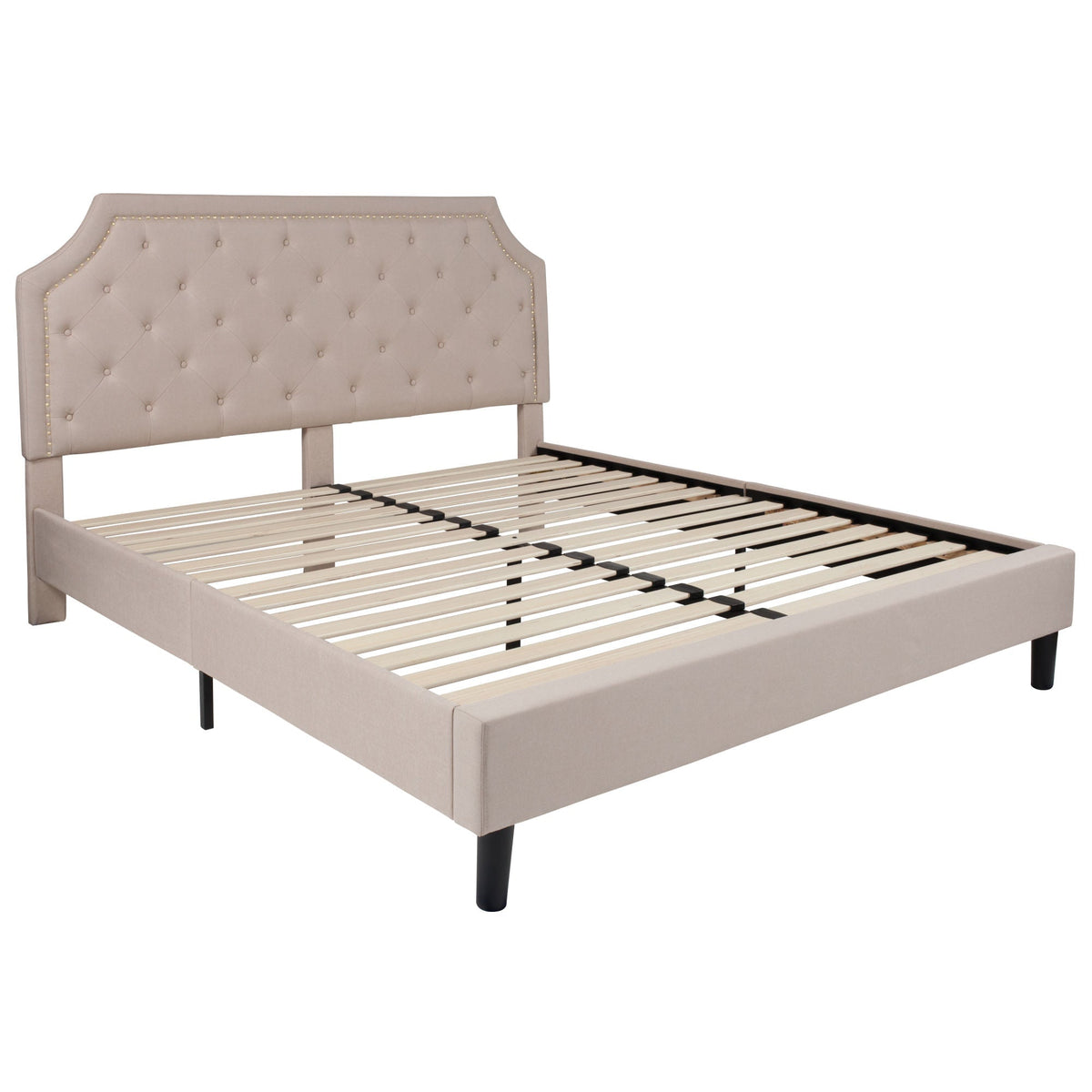 Arched Tufted Platform Bed - Rae and Tae 