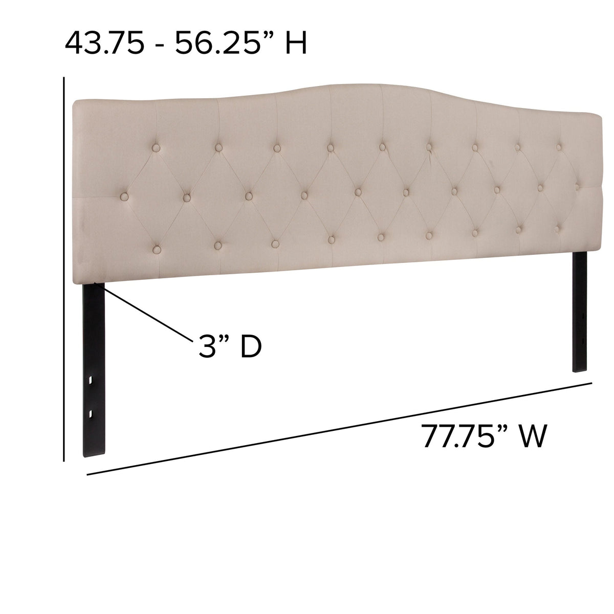 Arched Button Tufted Upholstered Headboard - Rae and Tae 