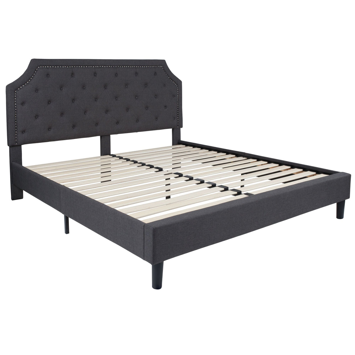 Arched Tufted Platform Bed - Rae and Tae 