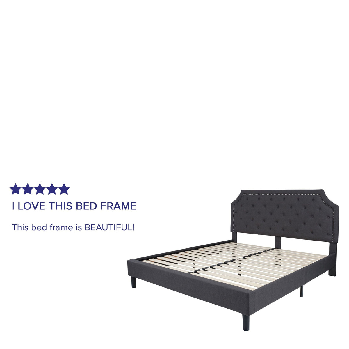 Arched Tufted Platform Bed - Rae and Tae 