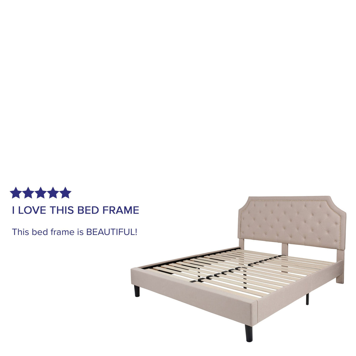 Arched Tufted Platform Bed - Rae and Tae 