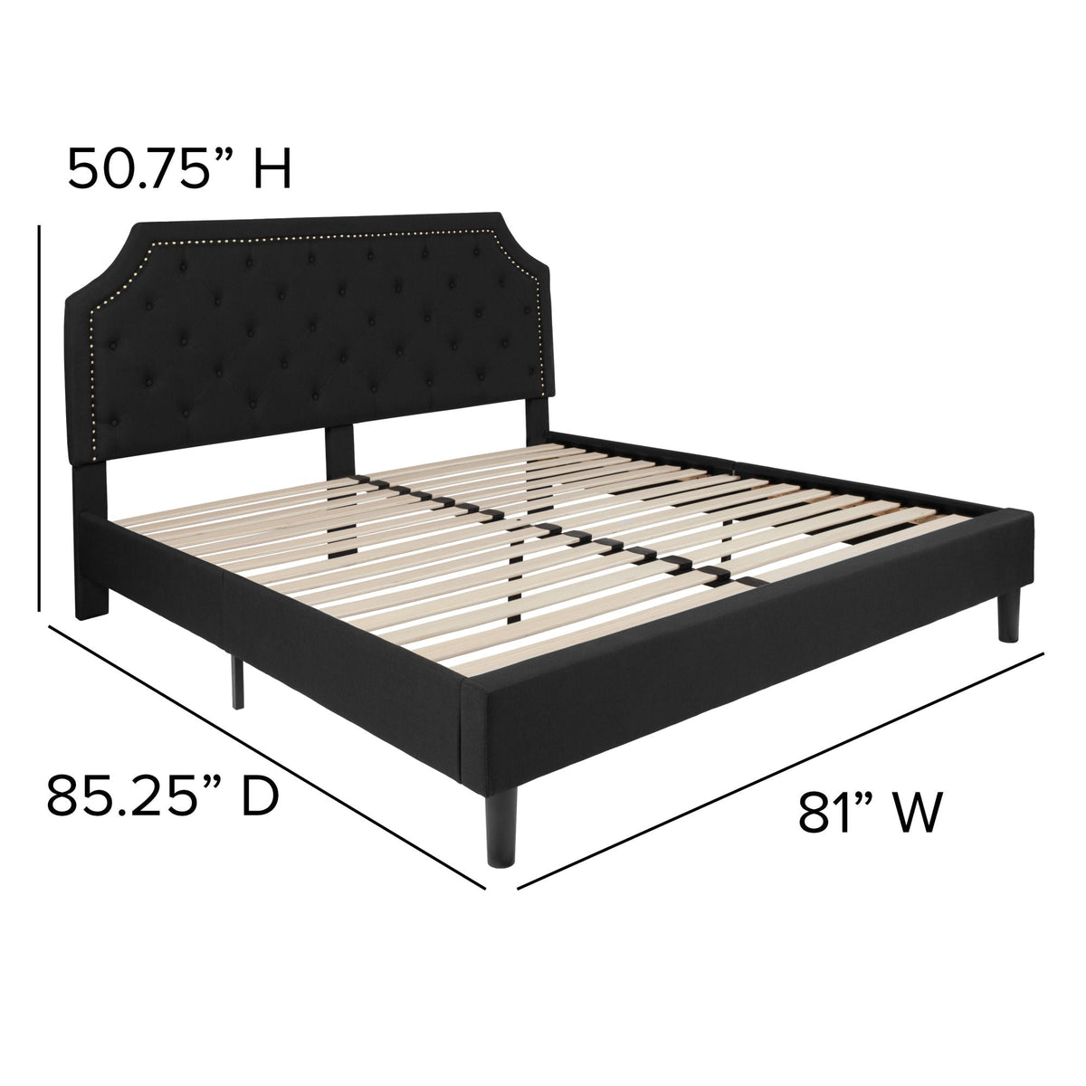 Arched Tufted Platform Bed - Rae and Tae 