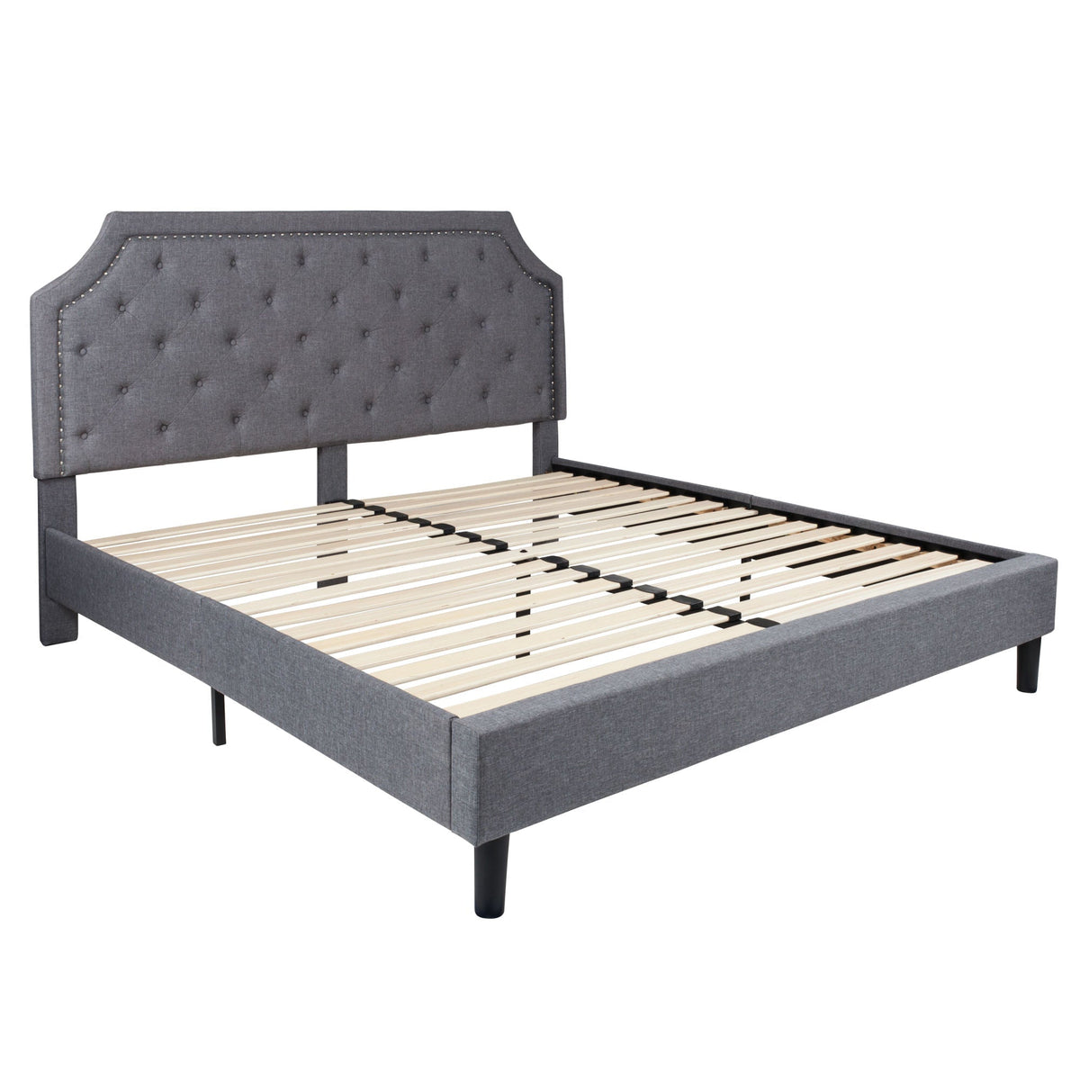 Arched Tufted Platform Bed - Rae and Tae 