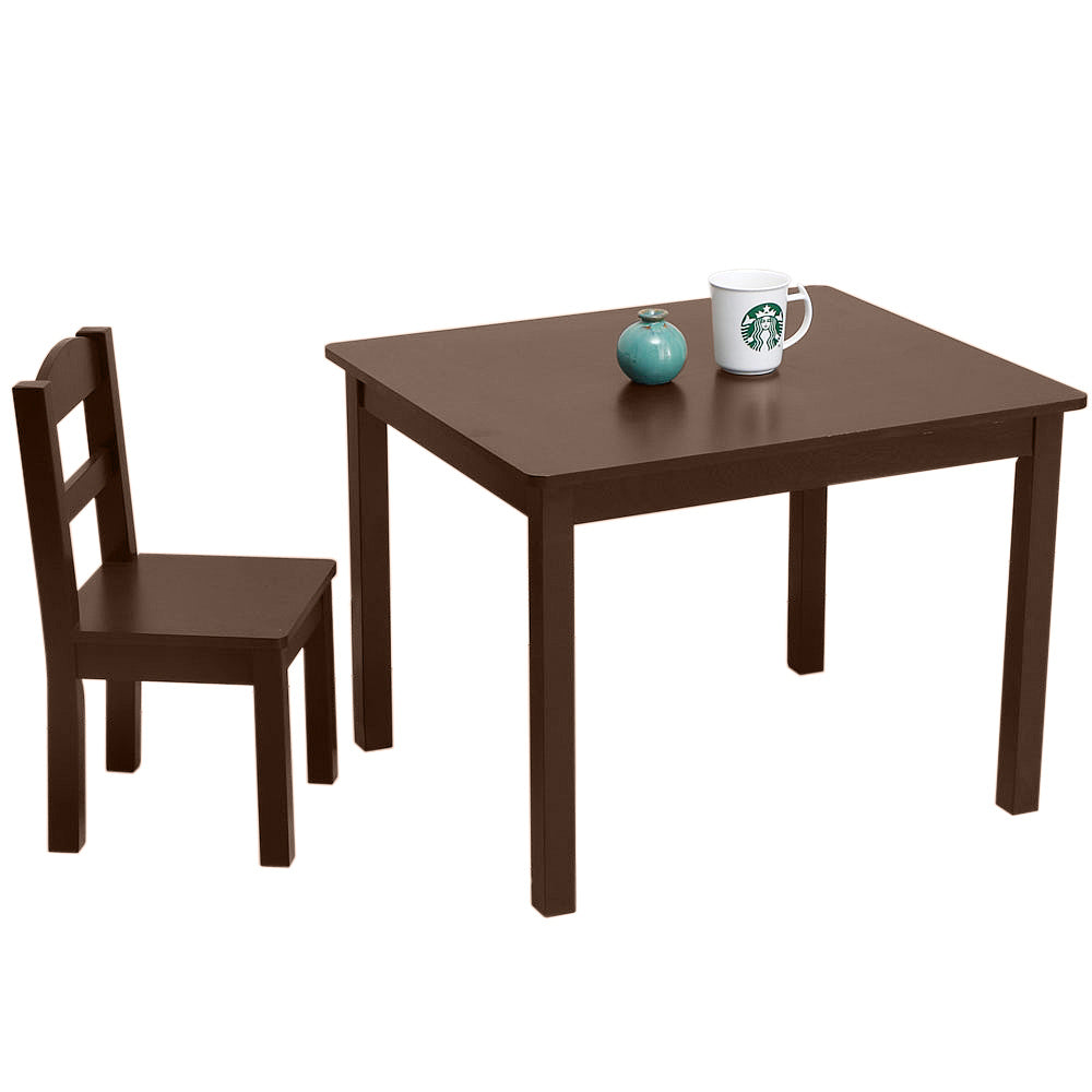 Wooden Farmhouse Table & 4 Chairs Set