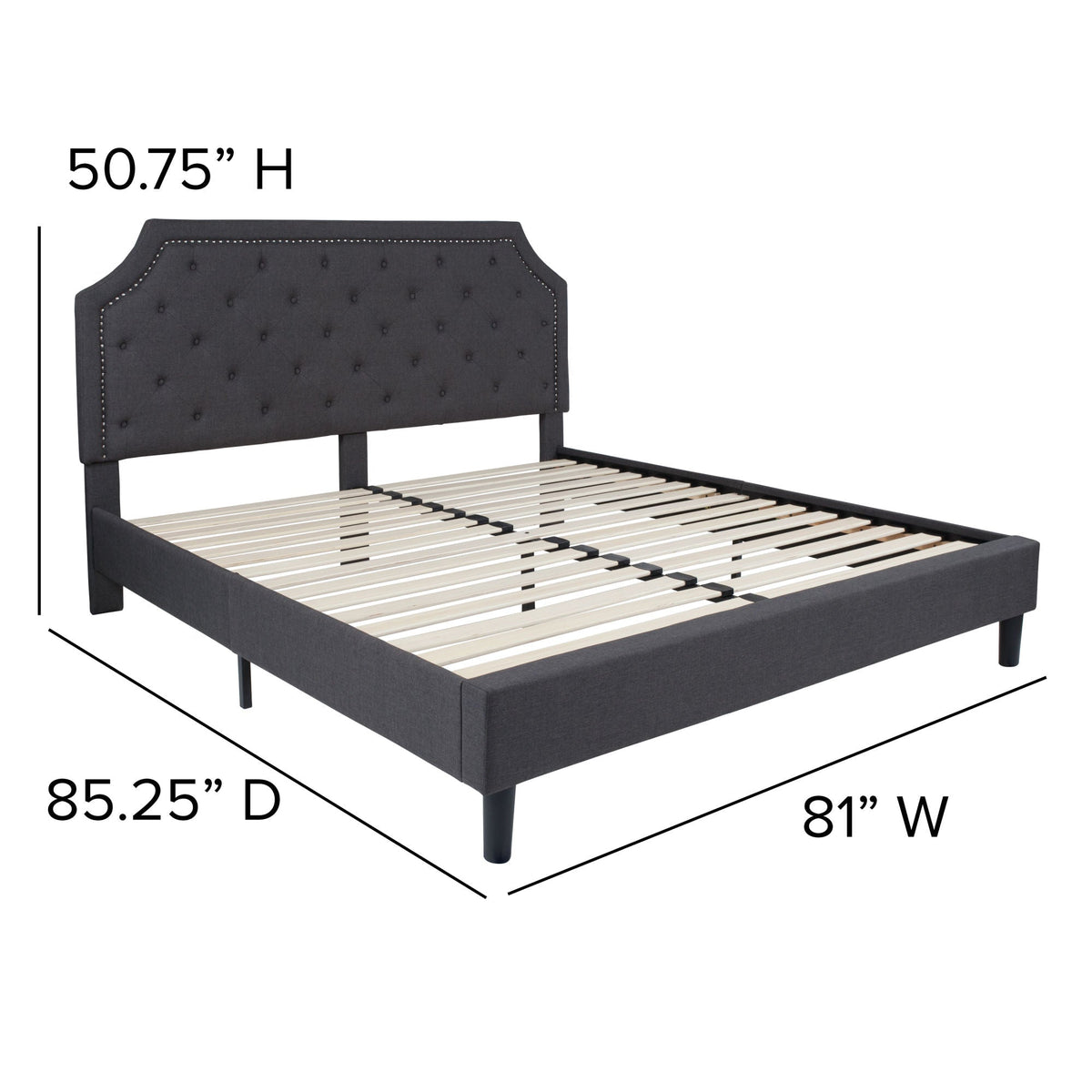 Arched Tufted Platform Bed - Rae and Tae 