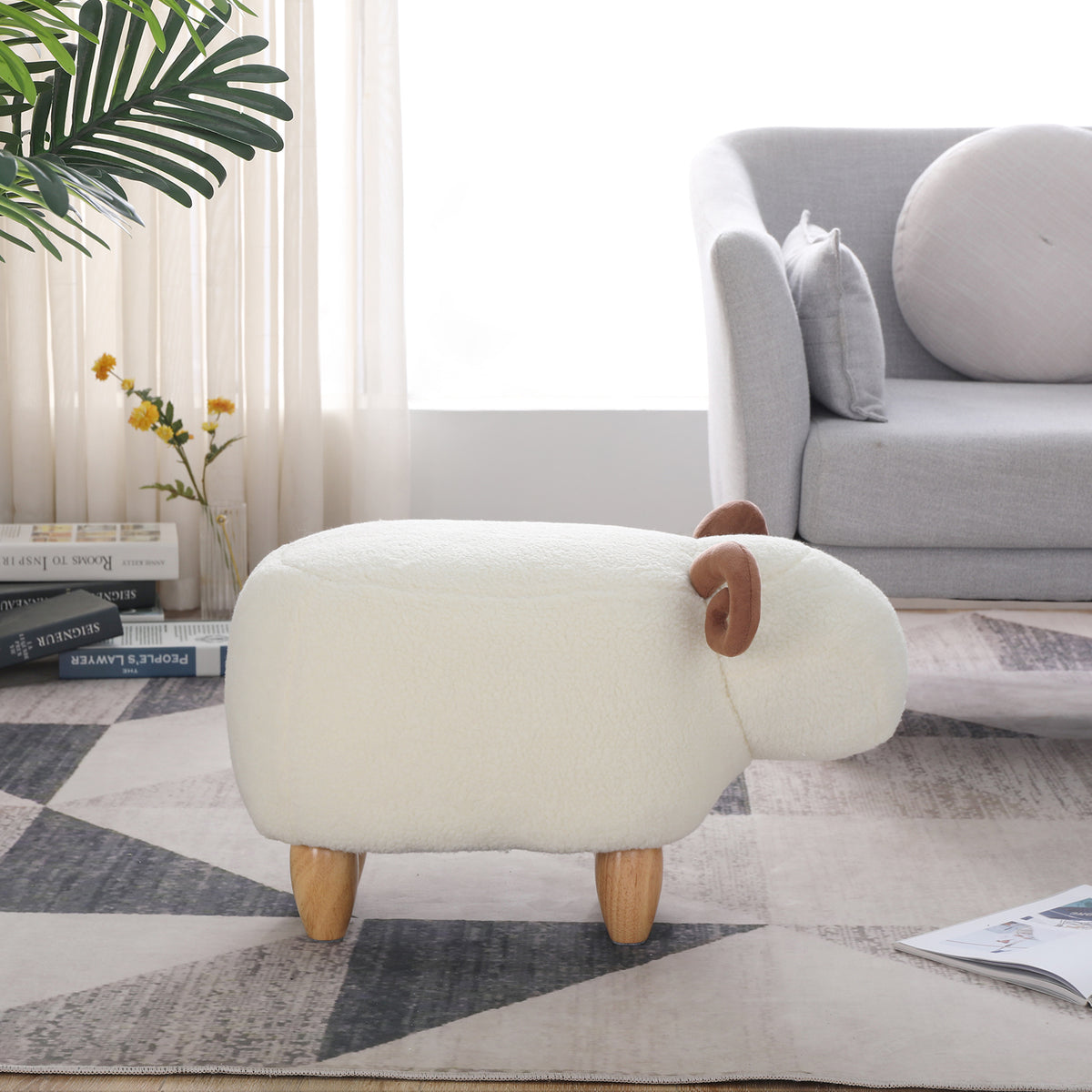 Fleece Lamb Sofa Stool