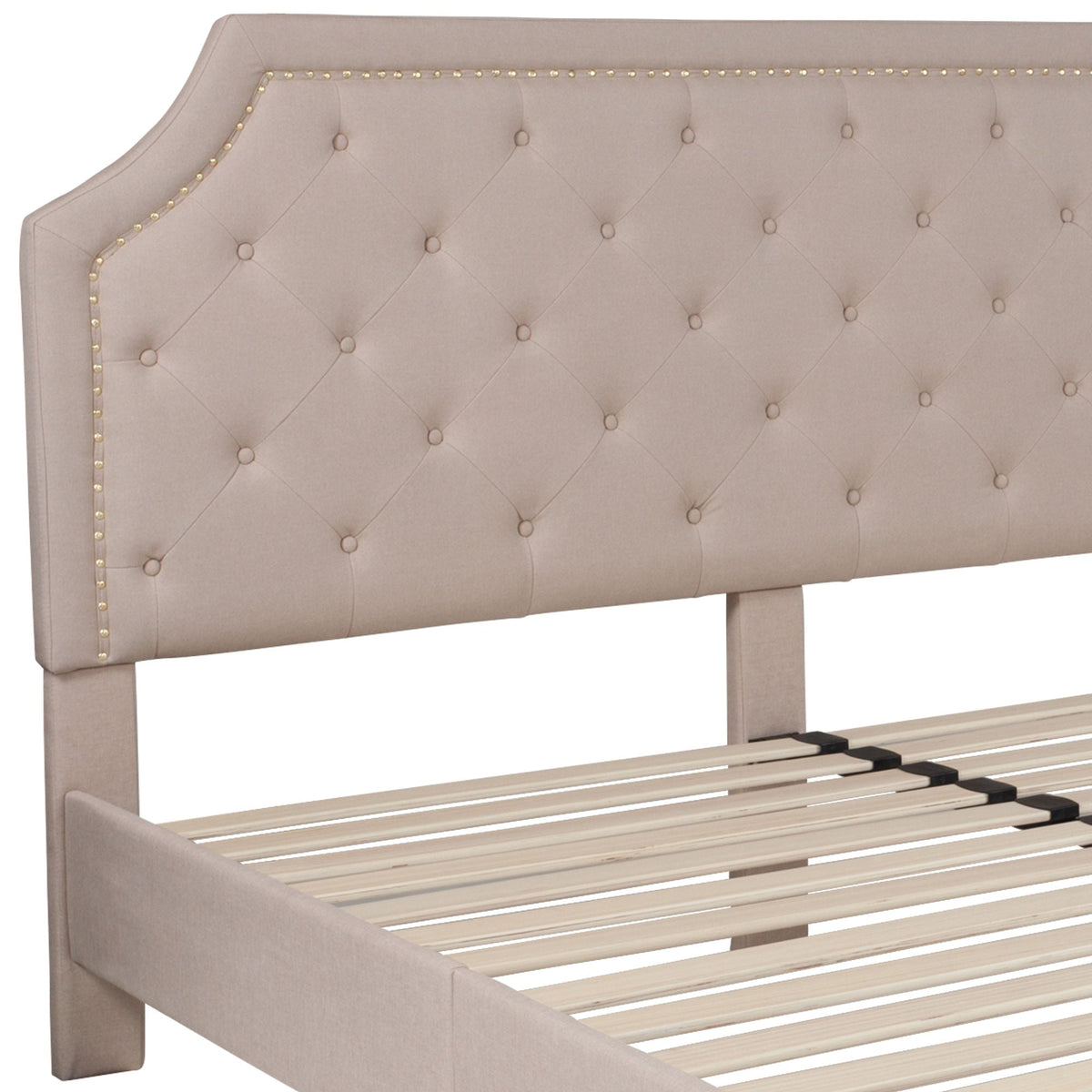 Arched Tufted Platform Bed - Rae and Tae 