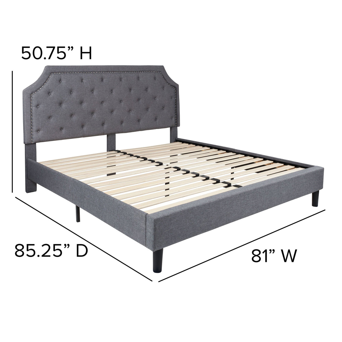 Arched Tufted Platform Bed - Rae and Tae 