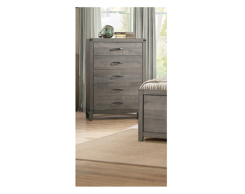 Shelby 5 Drawer Weathered Gray Wooden Chest