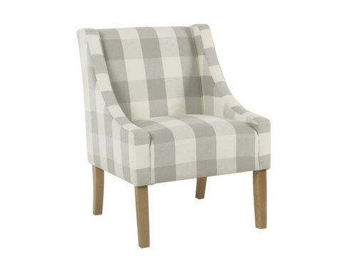 Severson Buffalo Plaid Pattern Fabric Upholstered Wooden Accent Chair