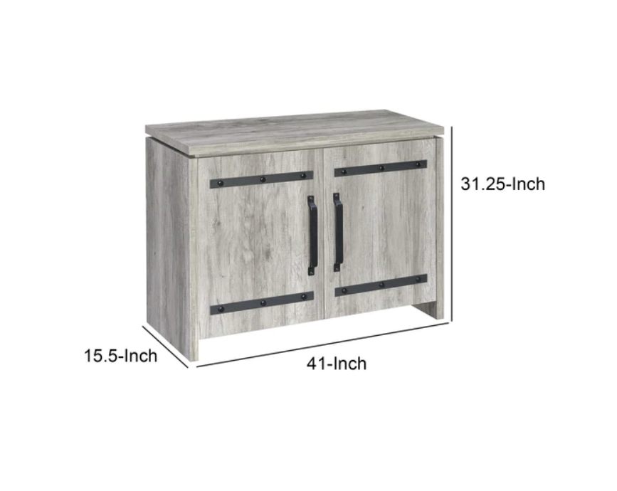 Spacious Wooden Accent Cabinet, Gray