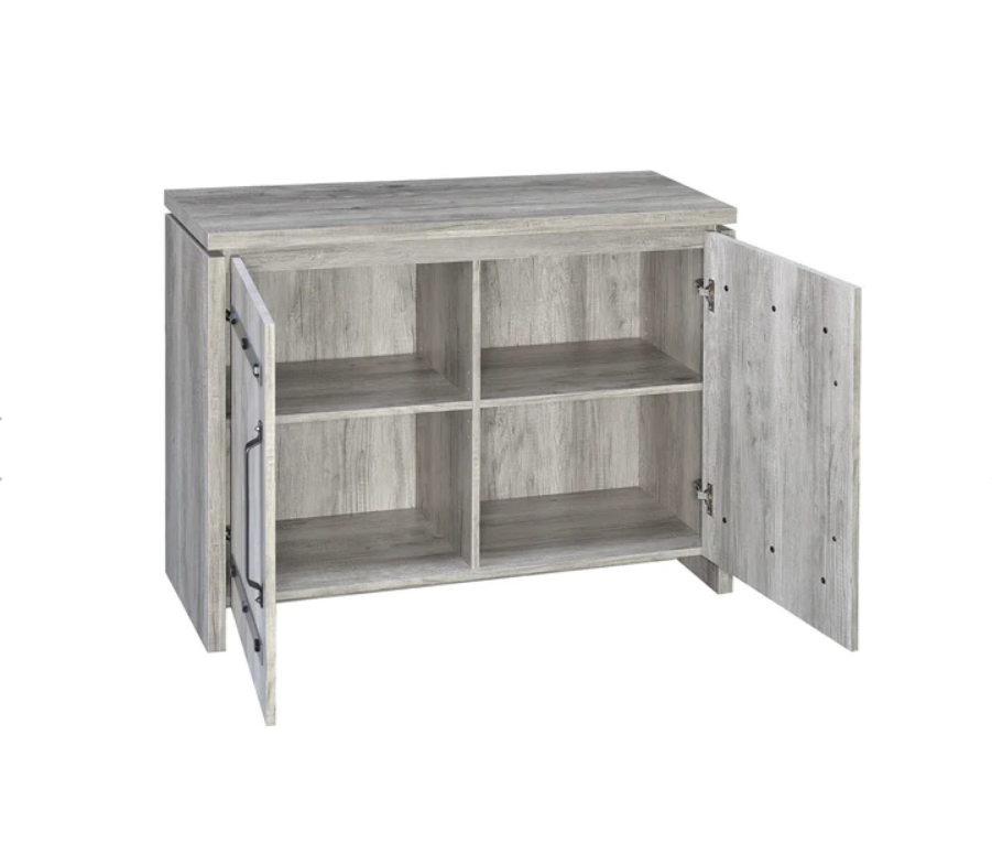 Spacious Wooden Accent Cabinet, Gray